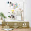 Ensemble de rangement mural à panneaux perforés blancs, 4 panneaux, dimensions combinées : 56 cm × 56 cm, rangement modulaire avec accessoires, installation sans perçage et par vis.