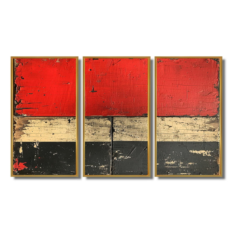 Sherwood - ensemble d'art mural minimalisme, Cadre flottant doré, H 40 po x l 60 po x P 1 po