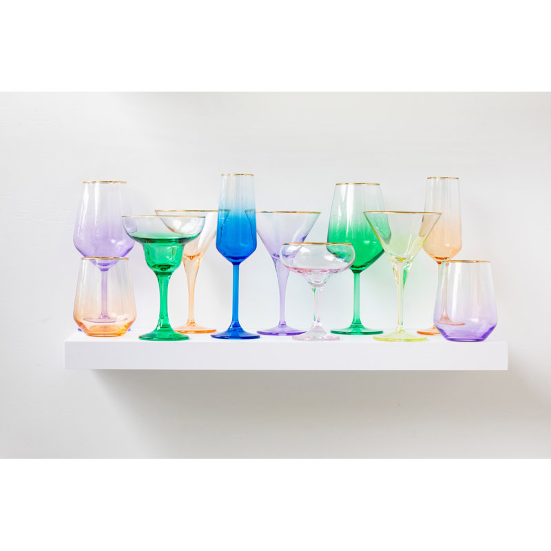 Rainbow Handmade Martini Glass