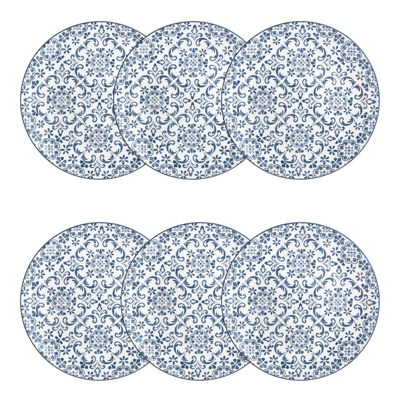 10 assiettes plates bleues Strawberry Street