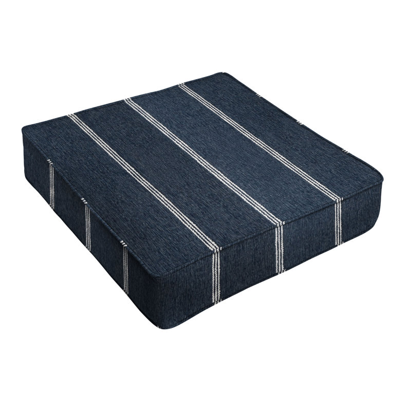Lengthen Sunbrella Outdoor 5'' Dining Chair Seat Cushion, Blue, 30" W x 27" D