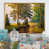 Toile avec cadre flottant or