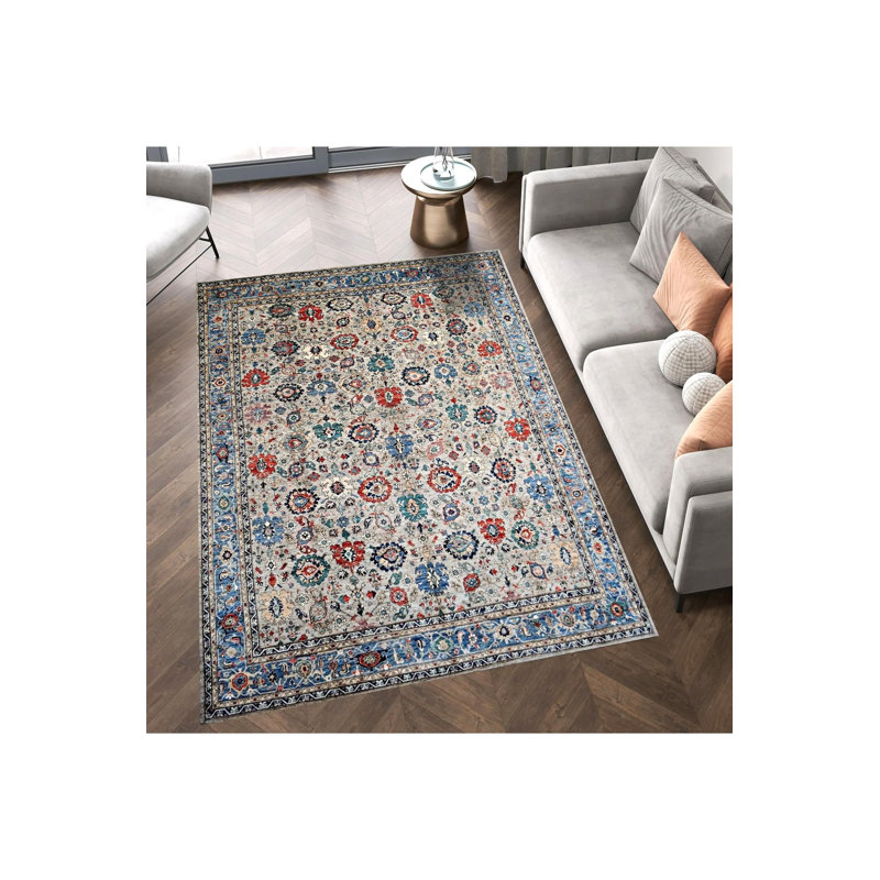 Tapis multicolore à motifs lavables, Tapis de couloir 3 pi 3 po x 9 pi 10 po