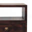 Solid Wood Mini Walnut Nightstand, 1-Drawer, 1 Open-Slot, Nordic Legs, Dark Brown