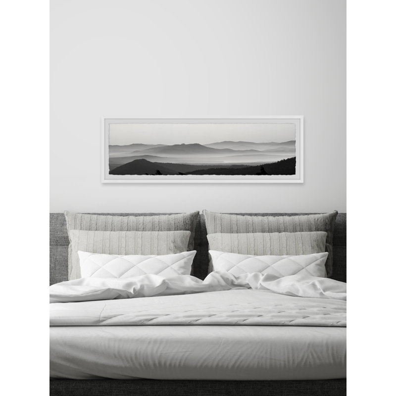 Foggy Mountains - Single Picture Frame Print, 38cm H x 114cm W
