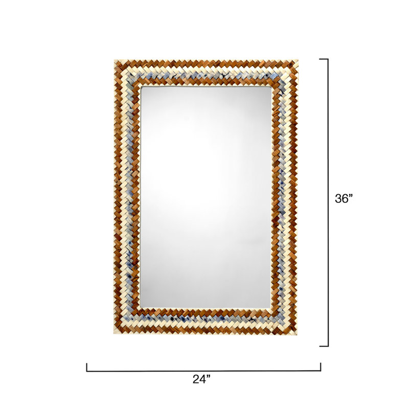 Interwoven Wood & Buffalo Bone Rectangle Mirror