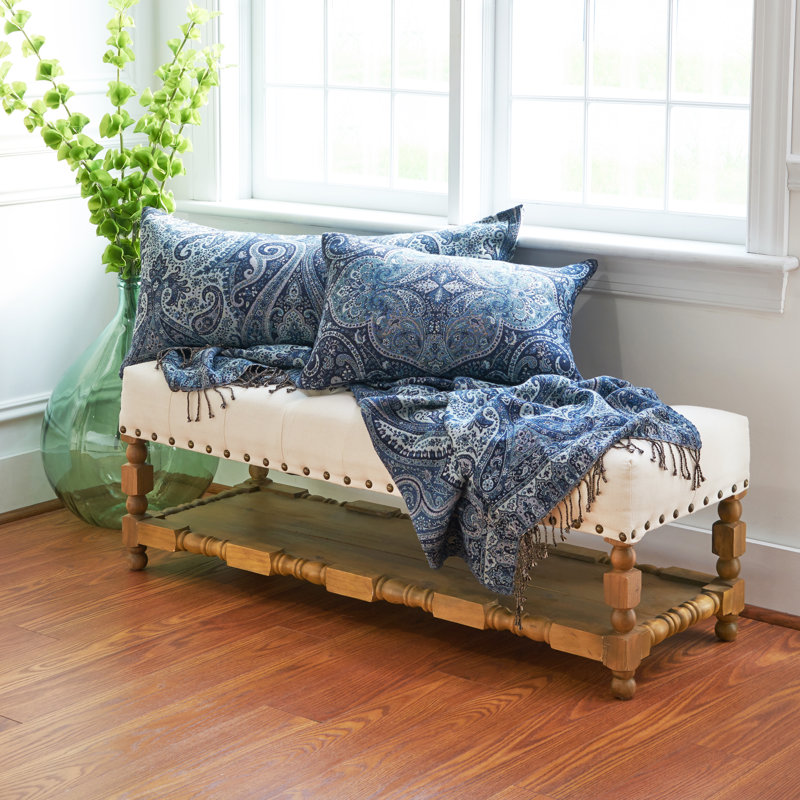 Suman Small Lumbar Pillow, Navy