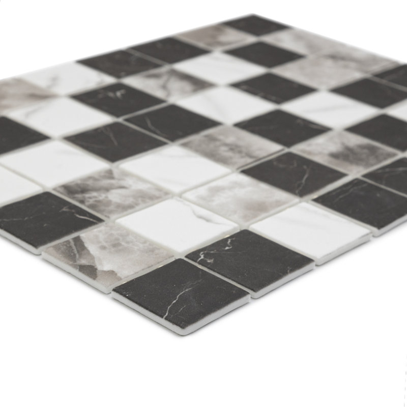 Eterna Square 12" x 12" Glass Mosaic Wall & Floor Tile