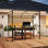 Auvent de barbecue pour terrasse 7,8 x 4,4 pi avec tablettes en métal pour la cour arrière