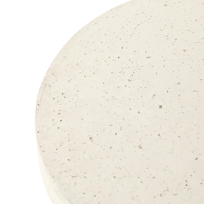 Koda Outdoor Round Side Table, Textured White