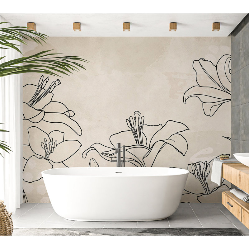 Murale botanique pelez et collez - Croquis de la nature, L 41 po x l 57 po