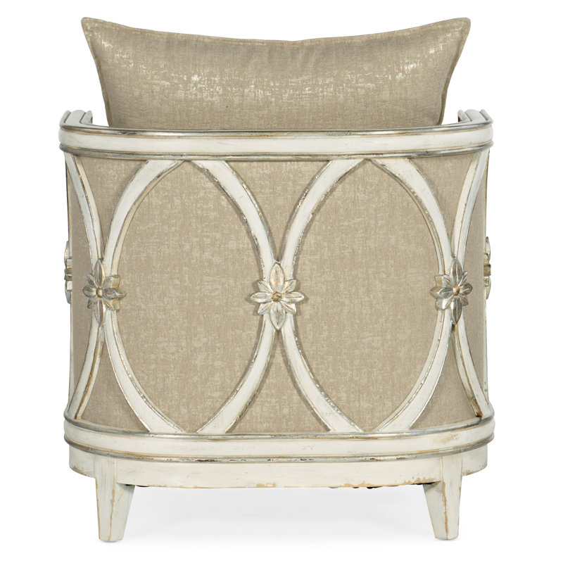 Beige and White Traditional Wood Lounge Chair