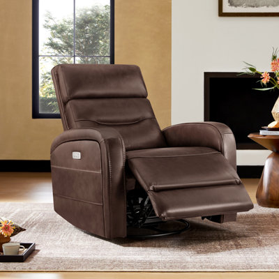 Fauteuil inclinable électrique pivotant en cuir Wyat Sia Geniune
