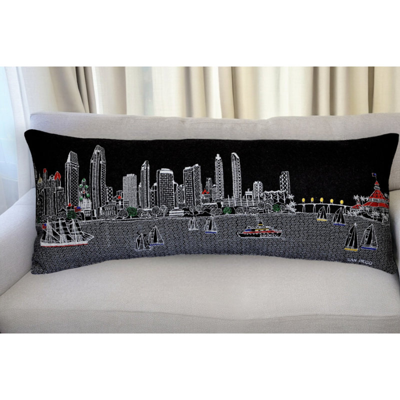 Coussin décoratif lombaire San Diego, Noir