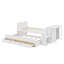 Lit plateforme simple en bois avec bureau et tablette de rangement-2127594784