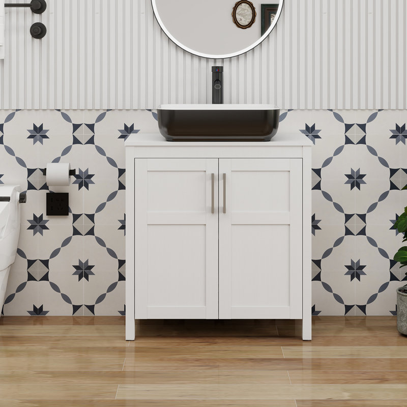 30" Free-Standing Modern Single Bathroom Vanity With Sink, White