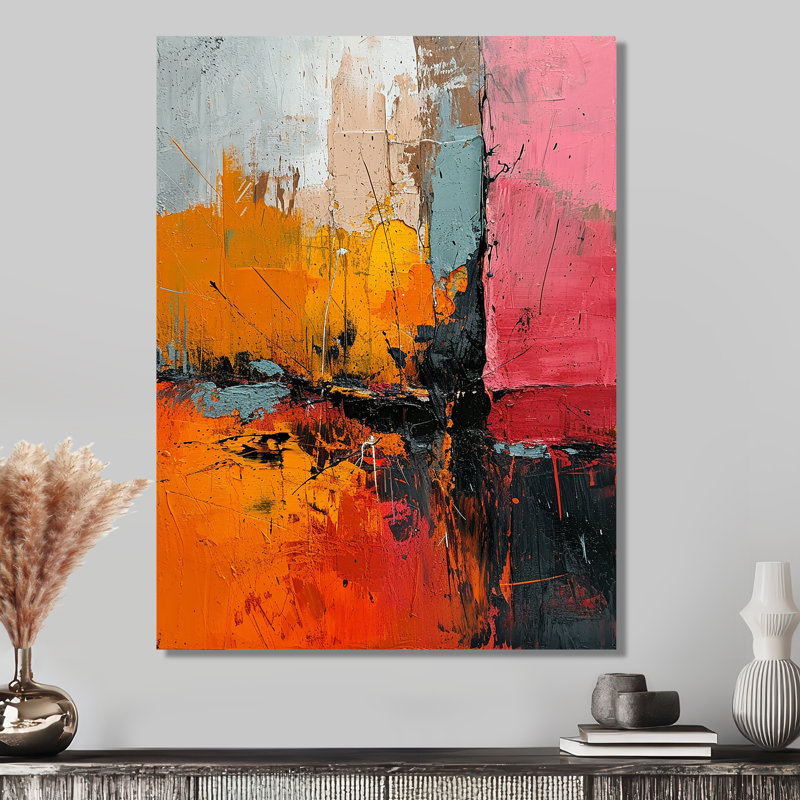 Southern Melancholy - Art mural abstrait, salon, Métal métal, H 20 po x l 12 po