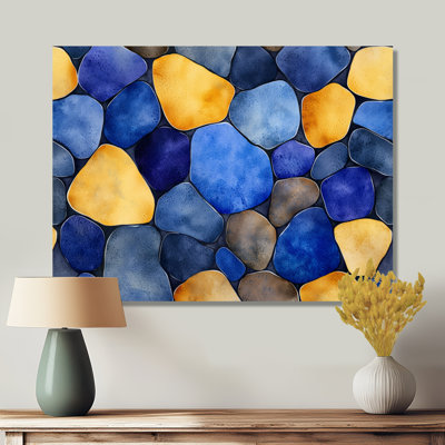 Ethereal Reverie Of Coastal Stones I - Stone Geode Metal Art, Traditional Metal Print