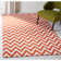 Rodgers Hand Woven Flat Weave Wool/Cotton Chevron Rug in Red/Ivory