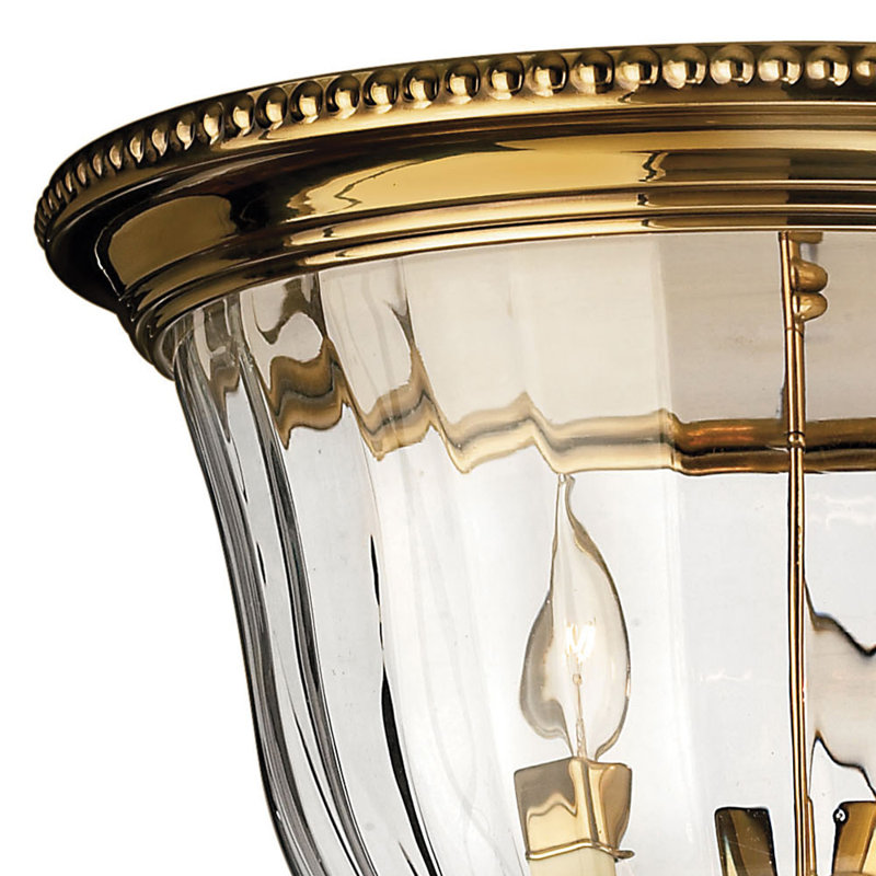 Mulhern Glass Flush Mount, Burnished Brass