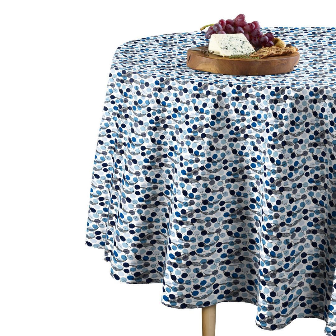 Arroliga Whales Dots Round Tablecloth East Urban Home