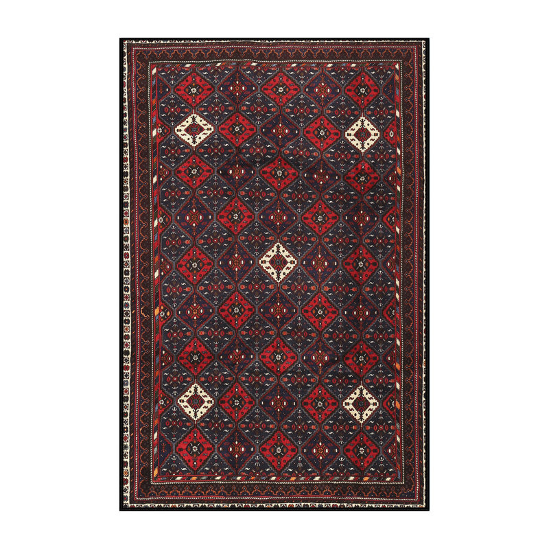 Tapis gris clair/vert clair traditionnel Hohensee, Rectangle 5 pi x 7 pi