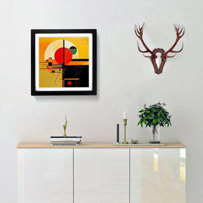Sunrise Suprematism No.2 - Framed Print, Black