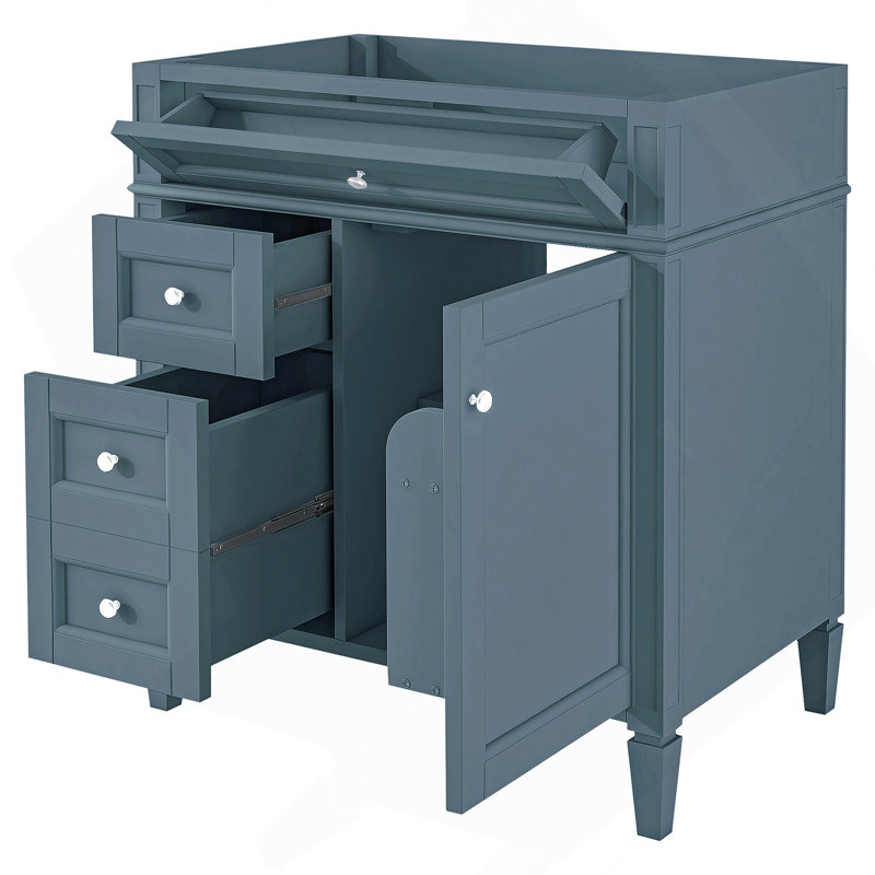 Armoire de rangement de salle de bain moderne avec 2 tiroirs et un tiroir basculant