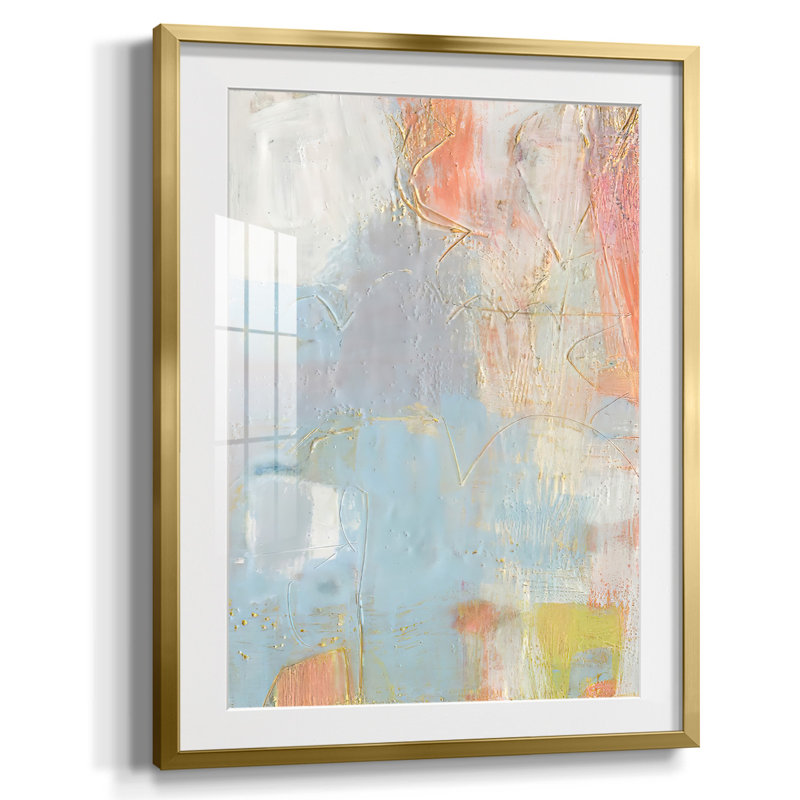 Cully II, peinture sur papier encadrée, Or
