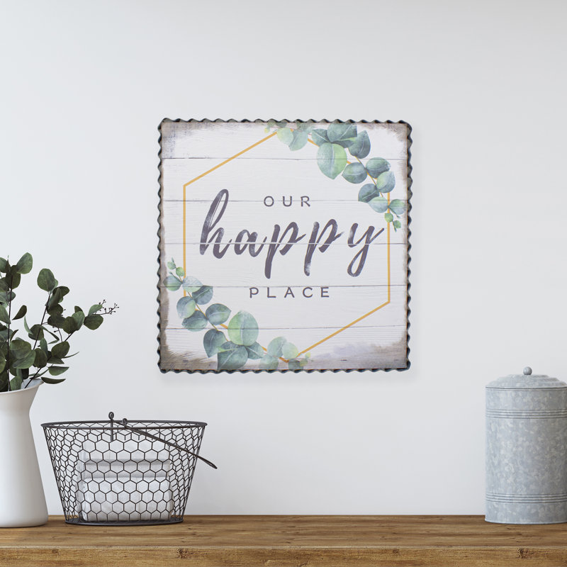 Art mural encadré en métal 12 "Our Happy Place"