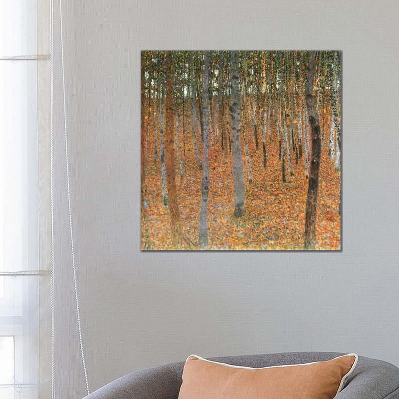 Forest Of Beech Trees by Gustav Klimt - Painting on Canvas, 66.04 cm H x 66.04 cm W x 1.91 cm D, No Frame