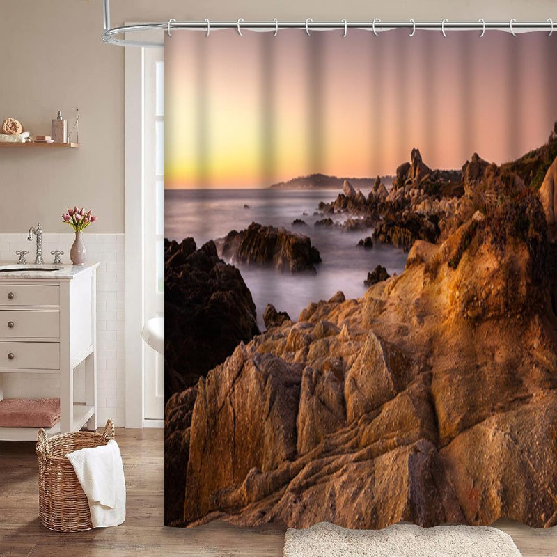 Rideau de douche à 12 crochets California River Beach River State, L 72 po x l 72 po