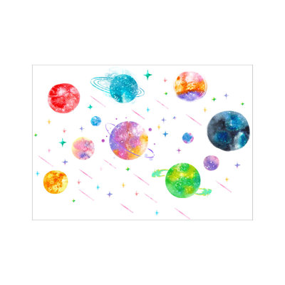 Autocollants muraux lumineux de couleur cosmique