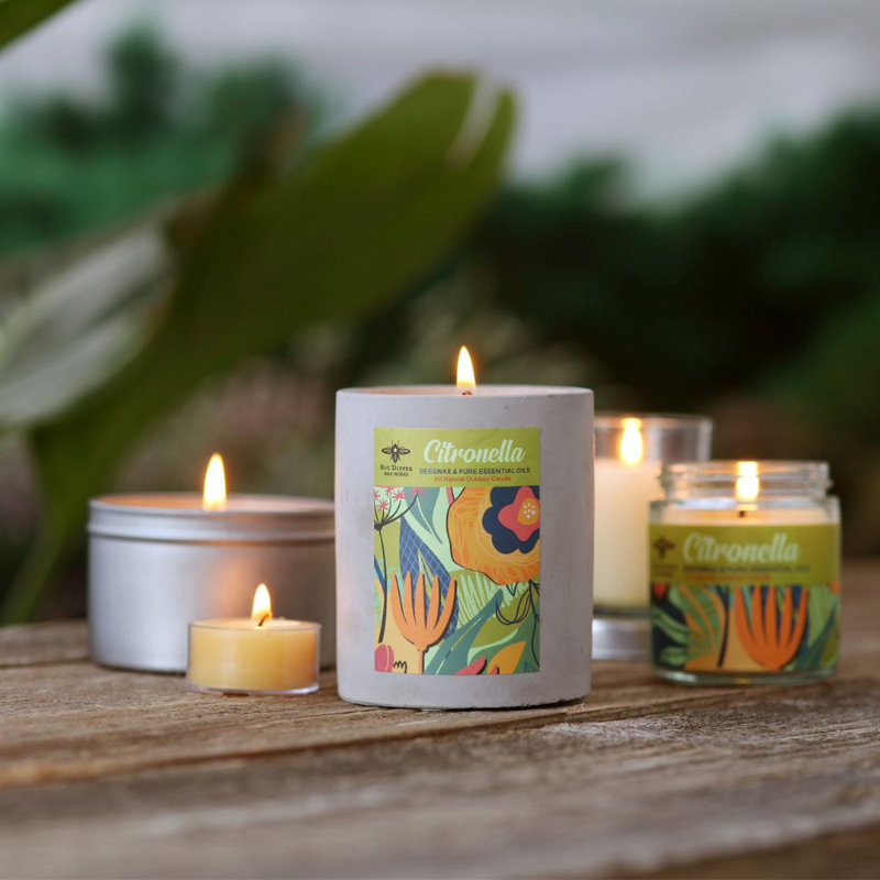 Bougie parfumée fantaisie avec porte-béton