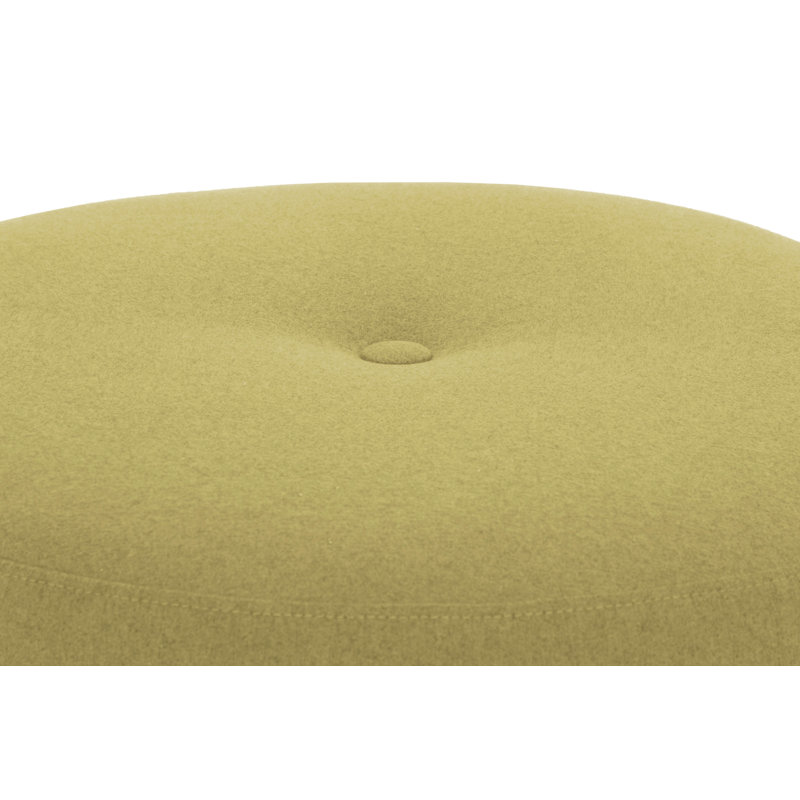 Cloquet 75cm Wide Tufted Round No Pattern Pouf Ottoman, Yellow/Green
