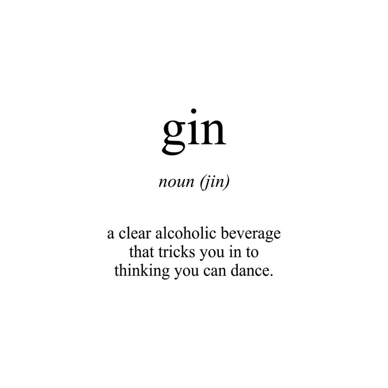 «Gin Sens» par Pixy, art textuel sur toile tendue, H 12 po x l 8 po x P 0,75 po