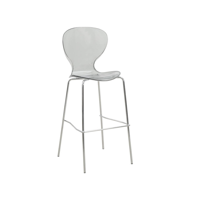 Tabouret de bar en acrylique Edenfield, Fumée