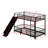 Sturdy Metal Bunk Bed Frame With Built-In Slide, Ladder, Fence And Door-1608630234
