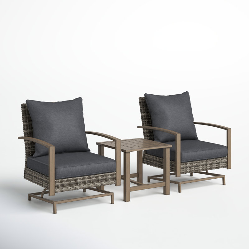 Ensemble de conversation à assise profonde et coussins 3 pièces, Gris foncé