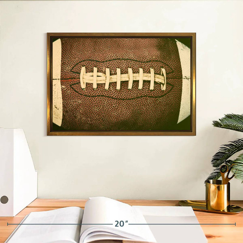 Vieux football, Cadre flottant doré, 13 po x 9 po