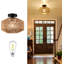 Plafonnier bohème, mini lustre en rotin avec ampoule DEL à intensité variable, luminaire encastré tissé à la main