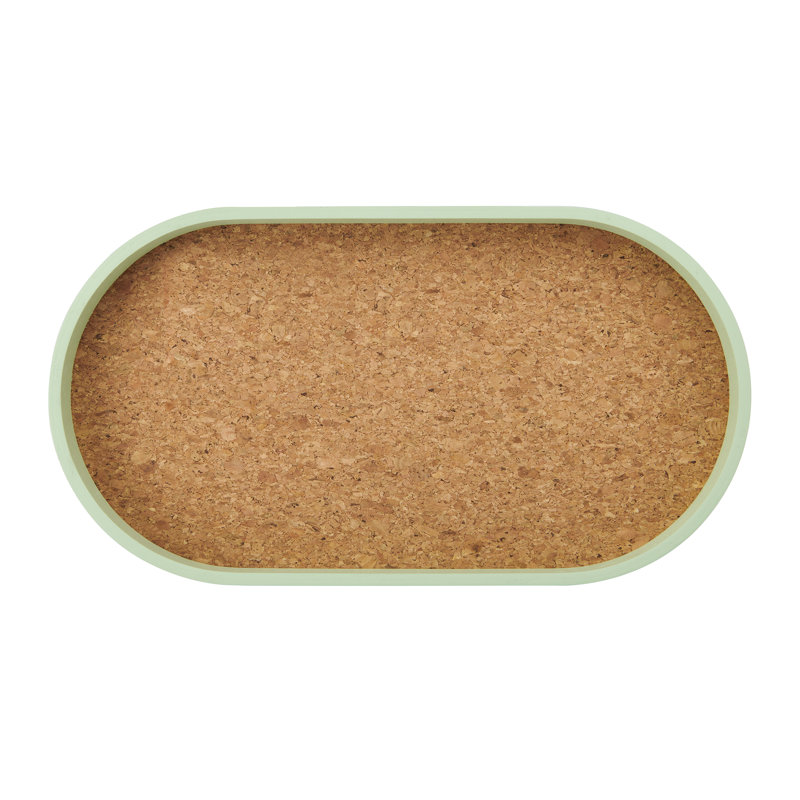 KitchenCraft Idilica Oval Serving Tray with Cork Veneer Base, 38 x 20cm