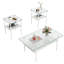 Ensemble de table basse moderne en verre trempé avec tablette de rangement en MDF-115983423