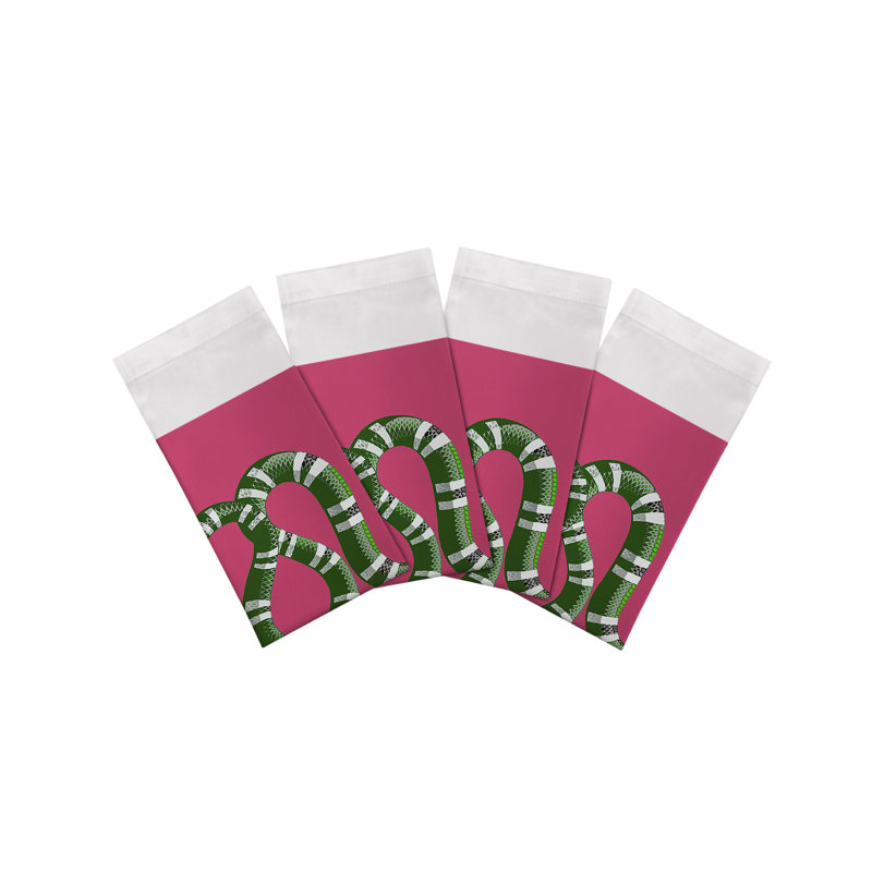 Serpent Cotton Sateen Dinner Napkins, Raspberry