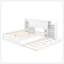 Grand lit plateforme avec rangement et tablettes gigognes TG, blanc