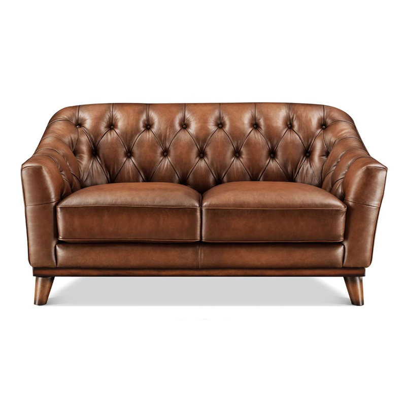 Causeuse en cuir Leda Birch Lane Ardent