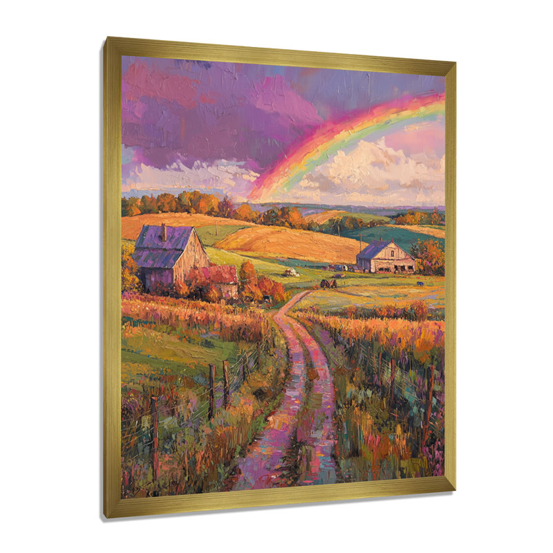 Doninic - paysages, reproduction d'art sur toile, H 44 po x l 34 po, Reproduction encadrée d'une seule photo, Doré