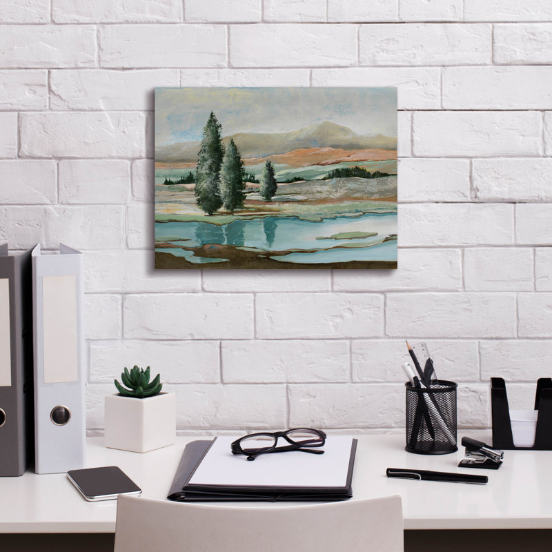 Art mural sur toile Epic Graffiti «Max Maxx-arbres Across The River» par Max Maxx, H 12 po x l 16 po x P 0,75 po