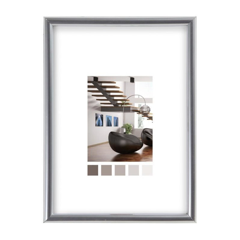 Picture Frame, 70cm H x 50cm W, Silver and black