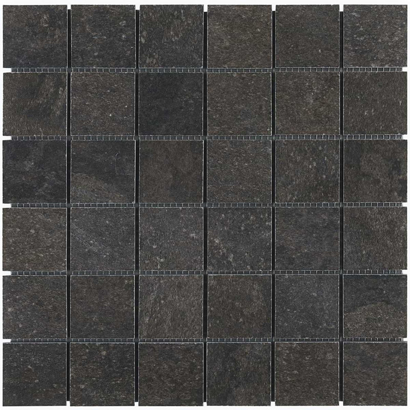 Acadia 12x12 Matte Porcelain Mosaic Tile, Charcoal Black